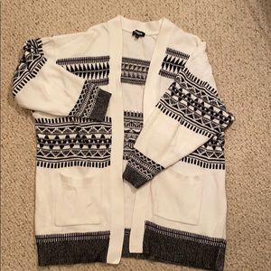 Express black and white cardigan size L